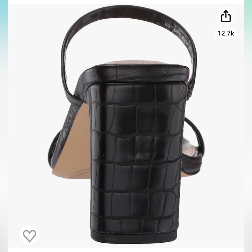 Square Toe Two Strap Heels - Picture 3 of 6